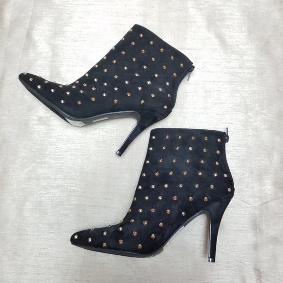 Forever 21 Studded Faux Suede Ankle Boots, sz 7.5 - Picture 3 of 5